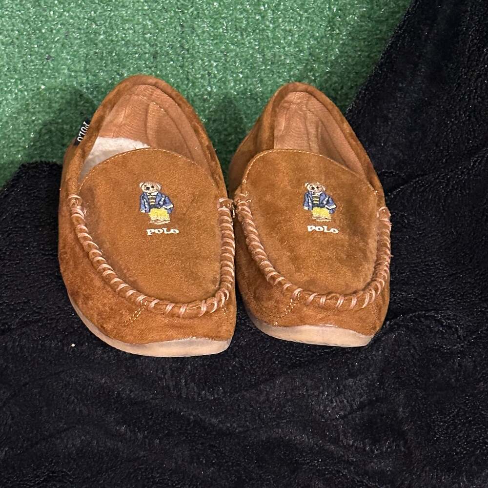 Polo Ralph Lauren Men's Suede Beach Bear Logo Slippers
